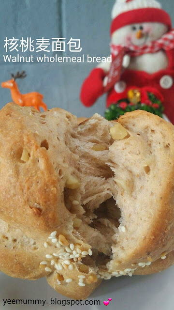 Walnut wholemeal bread 核桃麦面包 Walnut wholemeal bread 核桃麦面包