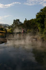Across a steaming pond, Rotorua Thermal Area