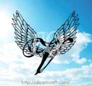 V wings in the sky alphabet tattoo by diyartcraftcom 