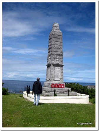 Findochty War memorial above the harbour with 5 families named far too many times.