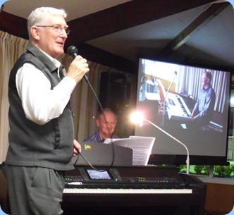 President, Gordon Sutherland, introducing our guest artist, Dave Hallam. Photo courtesy of Peter Littlejohn