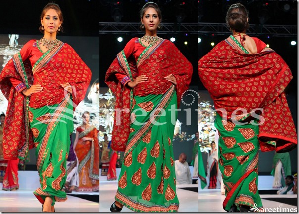 Red_Green_Half_and_Half_Saree Red_Green_Half_and_Half_Saree