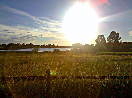 I snapped this picture with my camera phone on my morning run. I can't give up technology completely!