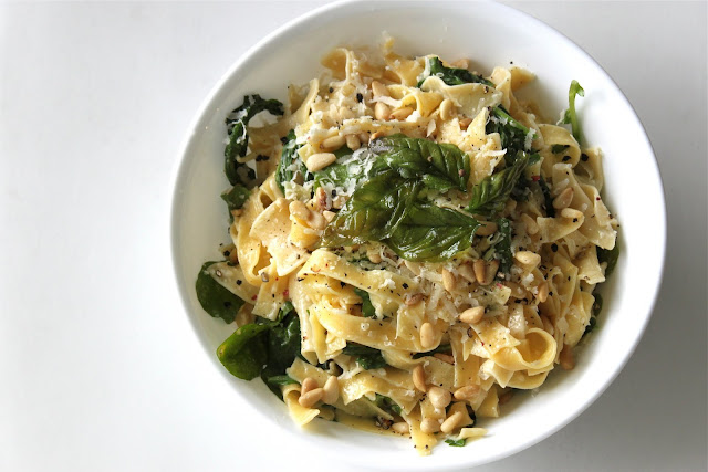 Arugula-Creme Fraiche Pasta