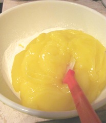 2 ingredient lemon bars lemon filling and cake mix in bowl