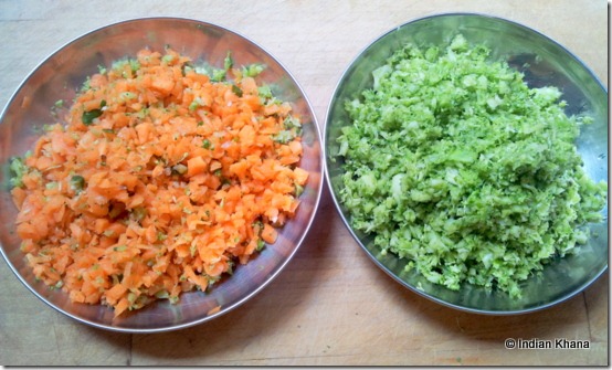 Chopped Broccoli carrot thoran