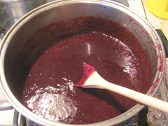 Blackberry jam 1.14.13 puree in pan