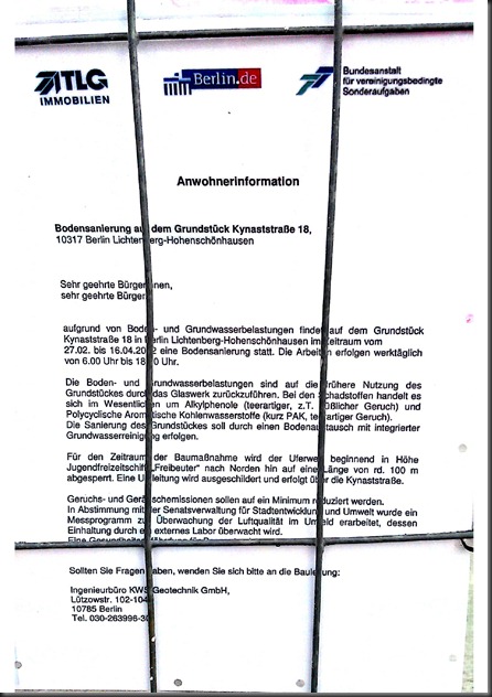 Anwohnerinformation Anwohnerinformation