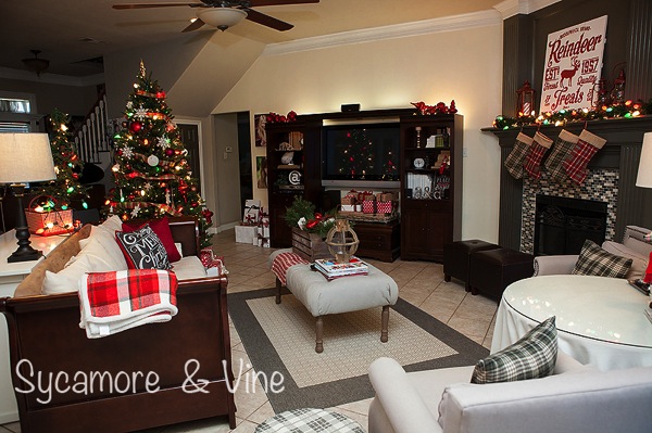 A plaid inpired country Christmas Living Room. A truly stunning Christmas Home Tour as part of the Christmas in the Country Blog Tour. This Plaid Inspired Country Christmas will knock your socks off. Features tours of the Living room, Dining Room and a Cocoa hot chocolate bar in the Breakfast room. There is so much inspiration for Christmas decorations in this one post. Be prepared to feel like you are cuddled up by the fire in a warm Northwoods comfy cottage! #country #Christmas #Plaid #Holiday decorating #Holiday ideas #Holidays #Christmas decor #Holiday decor A plaid inpired country Christmas Living Room. A truly stunning Christmas Home Tour as part of the Christmas in the Country Blog Tour. This Plaid Inspired Country Christmas will knock your socks off. Features tours of the Living room, Dining Room and a Cocoa hot chocolate bar in the Breakfast room. There is so much inspiration for Christmas decorations in this one post. Be prepared to feel like you are cuddled up by the fire in a warm Northwoods comfy cottage! #country #Christmas #Plaid #Holiday decorating #Holiday ideas #Holidays #Christmas decor #Holiday decor