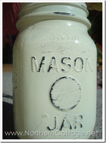 distressed mason jar@NorthernCottage.net distressed mason jar@NorthernCottage.net
