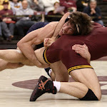 165: #8 Conrad Polz (Illinois) dec #10 Cody Yohn (Minnesota) 7-4. Photo by Mark Beshey.