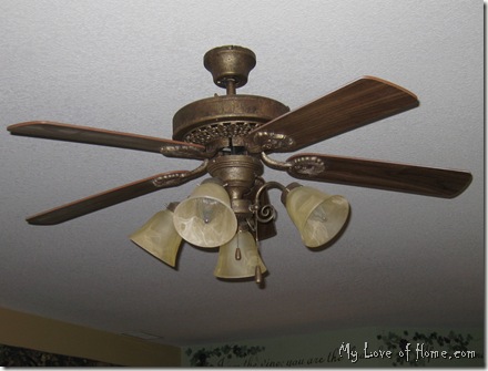 Living room, ceiling fan, spray spraypaint