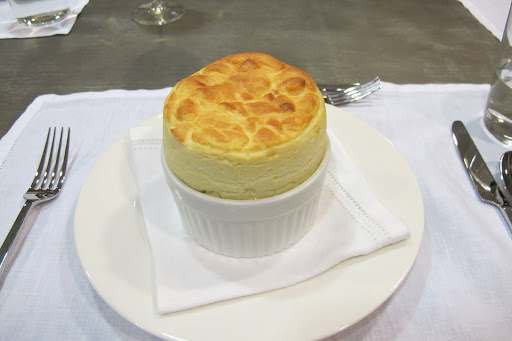 The TV kitchen prepared a most delicious 4-cheese soufflé.
