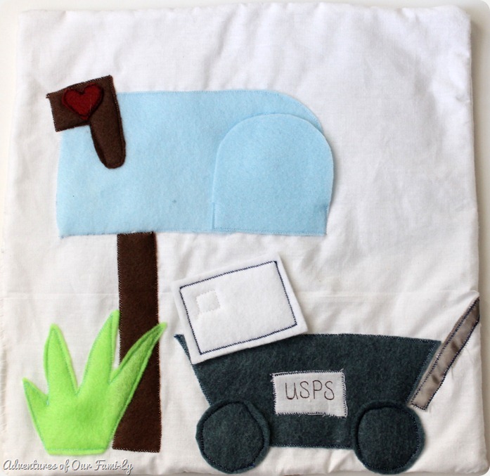 Quiet book felt mail box