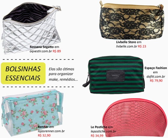 Que tal comprar uma nova Nécessaire? Veja 5 sugestões de modelos femininos.