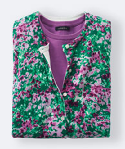 Lands End Floral Cardigan