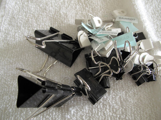 These are some serious looking clips, which Martha uses to hold all of  her new book galleys together.  I can't even count how many new Martha Stewart books keep passing through this kitchen.
