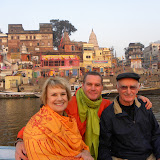 Judy, Charles, Grant on the Ganges at Varanasi, India