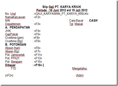 slip gaji dengan mail merge ms word 2007 useful ms excel and word