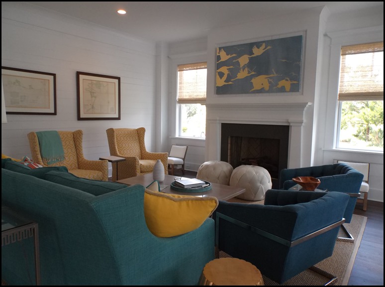 yellow teal family room