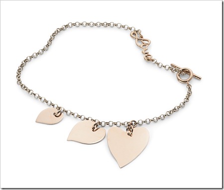 Pulseira LOVE com corações, de ouro rosé 18K Pulseira LOVE com corações, de ouro rosé 18K