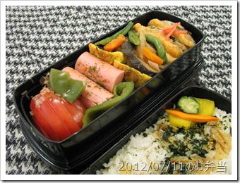 魚肉ソーセージ弁当(2012/07/11)