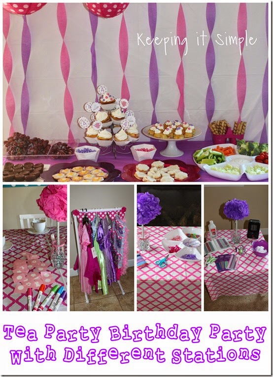 Little girl birthday party idea tea party with stations