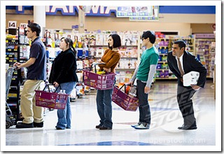 Grocery store standing in line