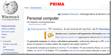 Pagina web normale Pagina web normale