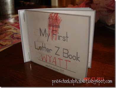 Preschool Alphabet: Z Book