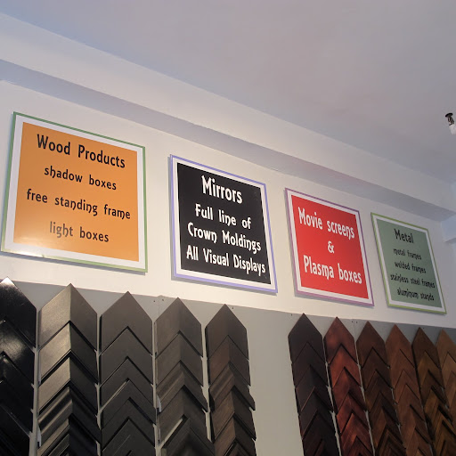 Framed options on the wall of SkyFrame.