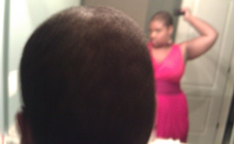 back of shaved head