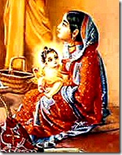 Lord Chaitanya with mother