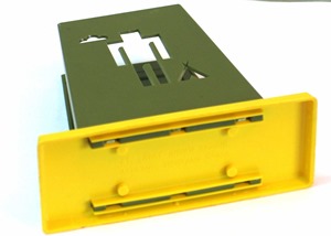 St. Labre Indian School "Northern Cheyenne Letter (or napkin) Holder", yellow base St. Labre Indian School "Northern Cheyenne Letter (or napkin) Holder", yellow base