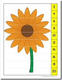 Skip Counting Puzzle- Flowers