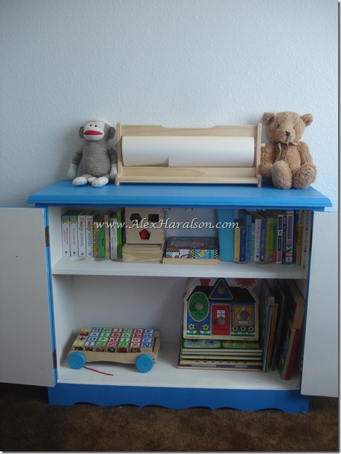 Bright Blue Toy Cabinet Redo After10