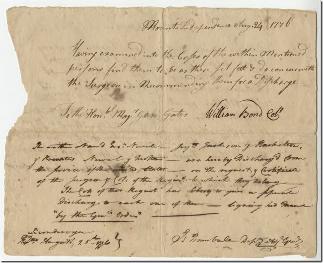 List of Discharged Soldiers Due to Illness during Revolutionary War Pg 2