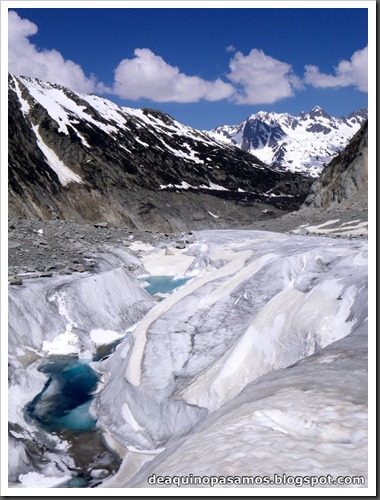 Descenso del Valle Blanco esquiando (Chamonix, Alpes) 5405