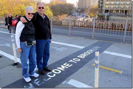 Grams & Dad on the Brooklyn bridge