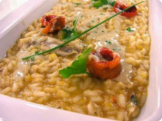 Risotto con peperoni e alici