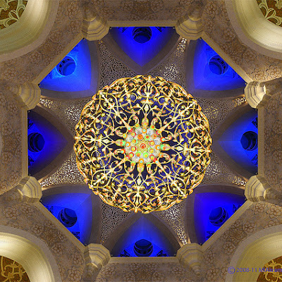 About This Mosque. Grand Mosque also known as Sheikh Zaid Mosque.More about this mosque, read hereMy last visit to This MosqueAbout this Shot. This is handheld shot laying on floor just below the centre of dome of main prayer Hall. EXIFCamera Nikon D700 Lens: NIKKOR AF-S 14-24 F/2.8 (N)Exposure 0.04 sec (1/25) Aperture f/4.0 Focal Length 14 mm ISO Speed 1600 <br> © <br> 5351436886.jpg