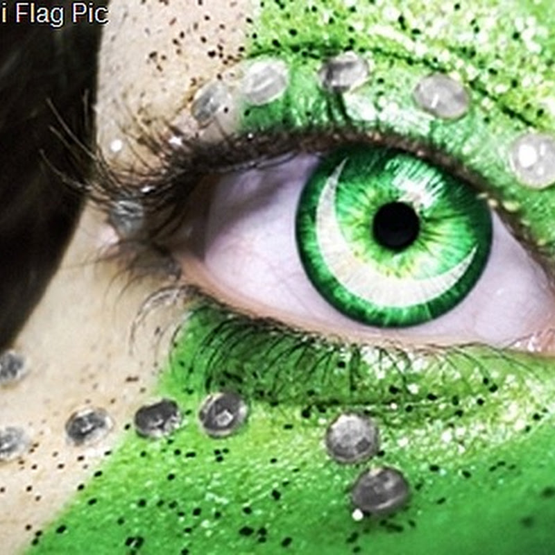 Woman Eye is converted to the Pakistani Flag