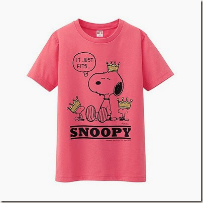 Uniqlo Kids Peanuts Short Sleeve Graphic T-Shirt Pink 02