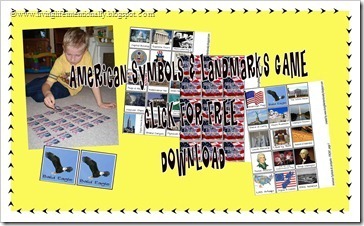 FREE PRINTABLE - US Symbols & Landmarks Memory Game from Living Life Intentionally FREE PRINTABLE - US Symbols & Landmarks Memory Game from Living Life Intentionally