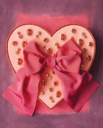 Martha Stewart bejeweled Valentine's Day box craft (marthastewart.com)
