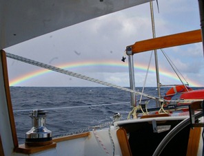 Rainbow on the ocean - Freewind charters