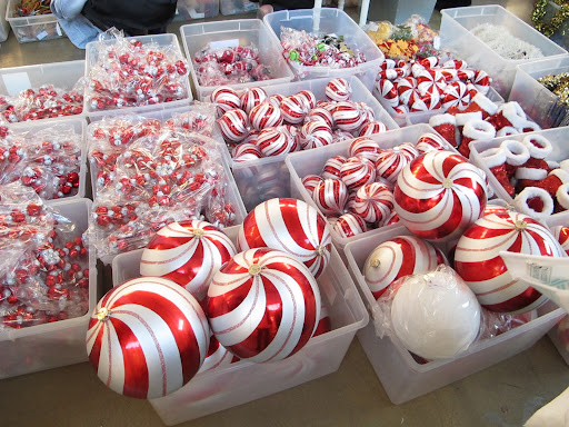 It's no surprise that these stripey ornaments had me pining for candy canes. From one candy holiday to the next!