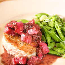 Pork Chops with Rhubarb Compote