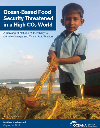 Cover of the Oceana report, 'Ocean-Based Food Security Threatened in a High CO2 World' by Matthew Huelsenbeck, September 2012. oceana.org