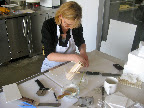 Cake designer Wendy Kromer working her magic in the kitchen.